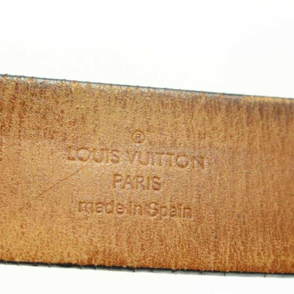 Louis Vuitton 90/36 Black x Silver Outline LV Shadow Belt 52lv218s - Picture 3 of 12